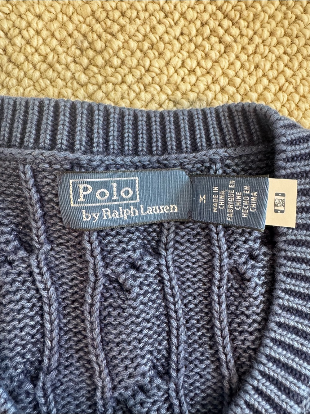 Women’s Polo Ralph Lauren Navy Cable-Knit Short-Sleeve Cardigan (medium) - Picture 2 of 6